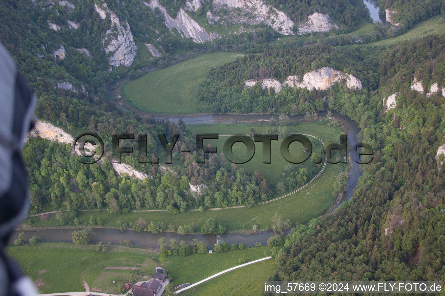 Fridingen an der Donau dans le département Bade-Wurtemberg, Allemagne vue d'en haut