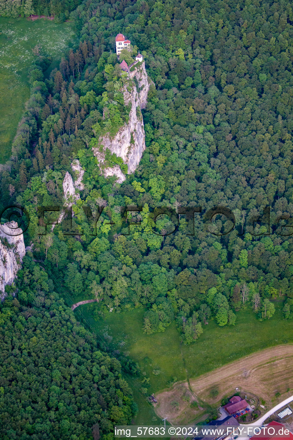 Vue oblique de Fridingen an der Donau dans le département Bade-Wurtemberg, Allemagne