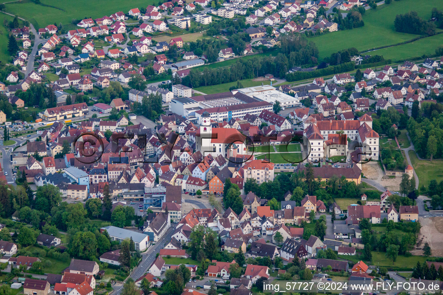 Vue aérienne de Meßkirch dans le département Bade-Wurtemberg, Allemagne