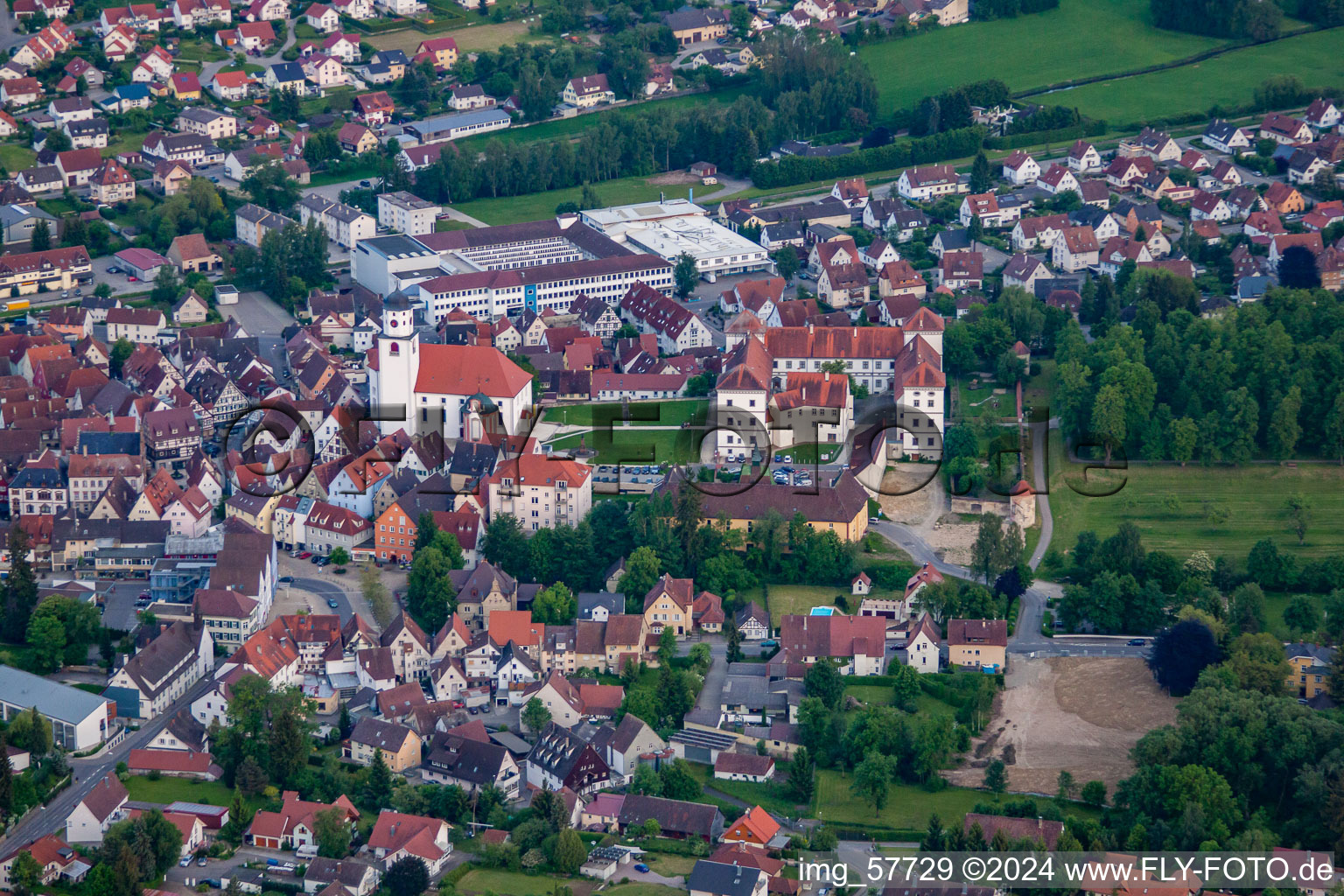 Vue oblique de Meßkirch dans le département Bade-Wurtemberg, Allemagne