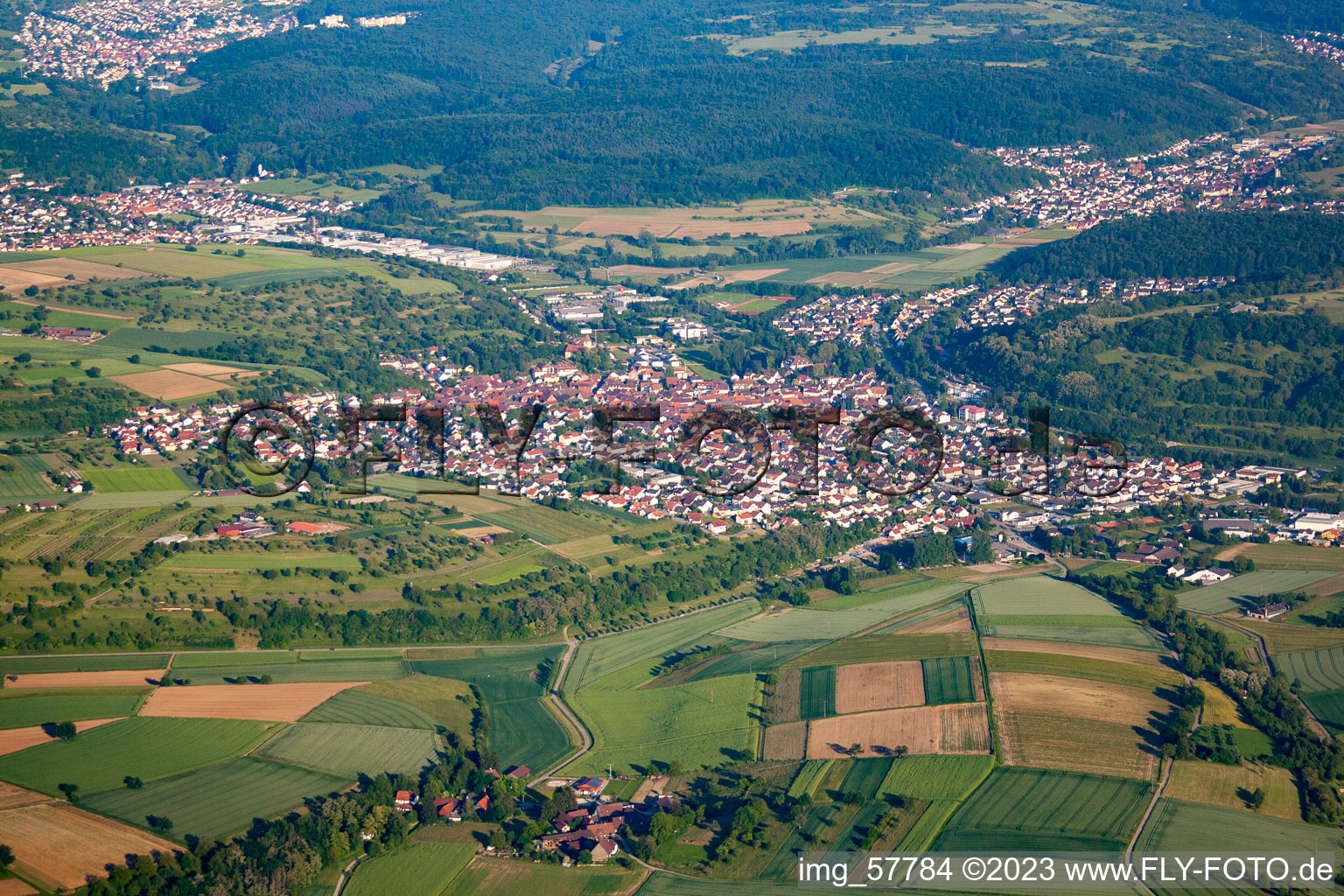 Quartier Königsbach in Königsbach-Stein dans le département Bade-Wurtemberg, Allemagne d'en haut