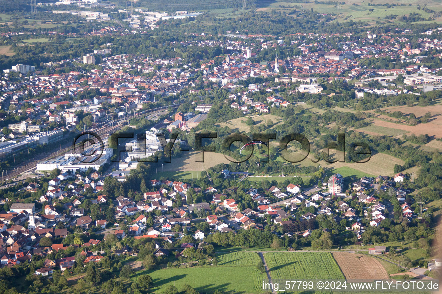 Vue oblique de Quartier Rinklingen in Bretten dans le département Bade-Wurtemberg, Allemagne