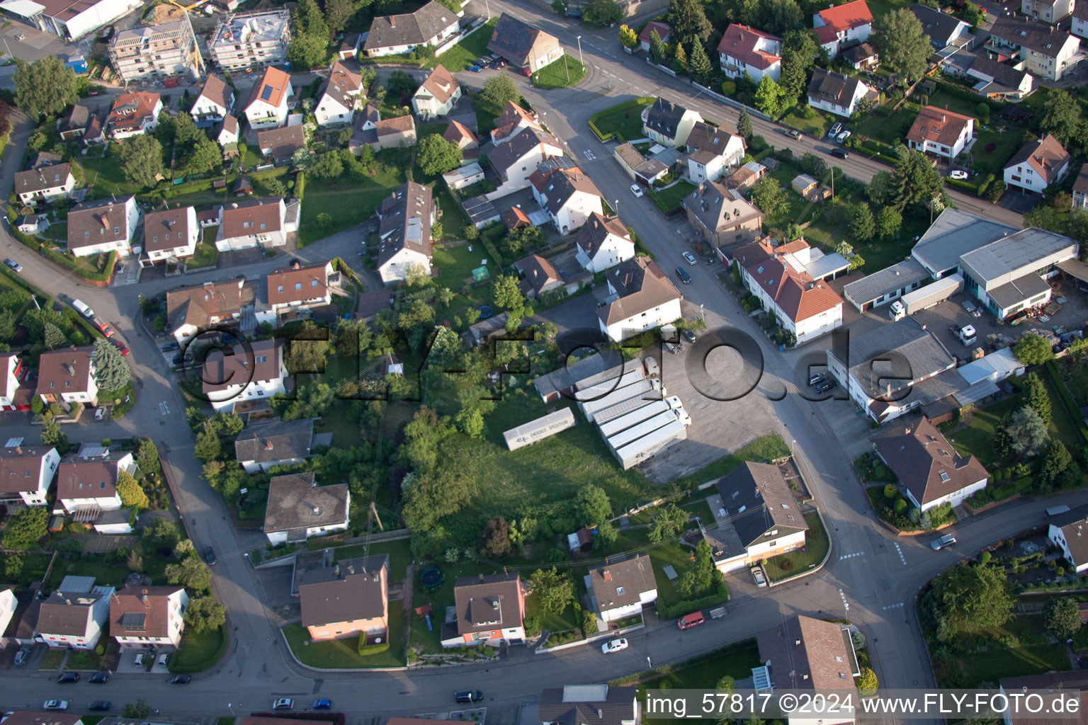 Vue aérienne de ENDERES logistique, expédition à le quartier Diedelsheim in Bretten dans le département Bade-Wurtemberg, Allemagne