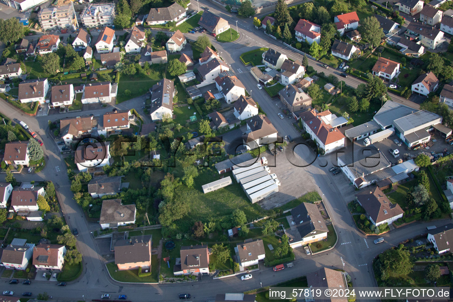 Vue aérienne de ENDERES logistique, expédition à le quartier Diedelsheim in Bretten dans le département Bade-Wurtemberg, Allemagne