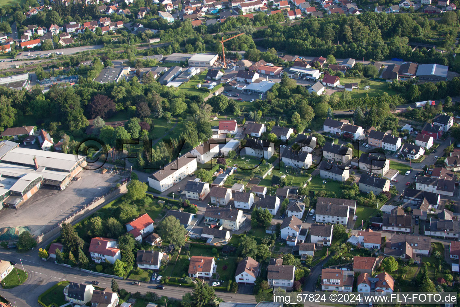 Vue aérienne de Wilhelmshöhe à le quartier Diedelsheim in Bretten dans le département Bade-Wurtemberg, Allemagne