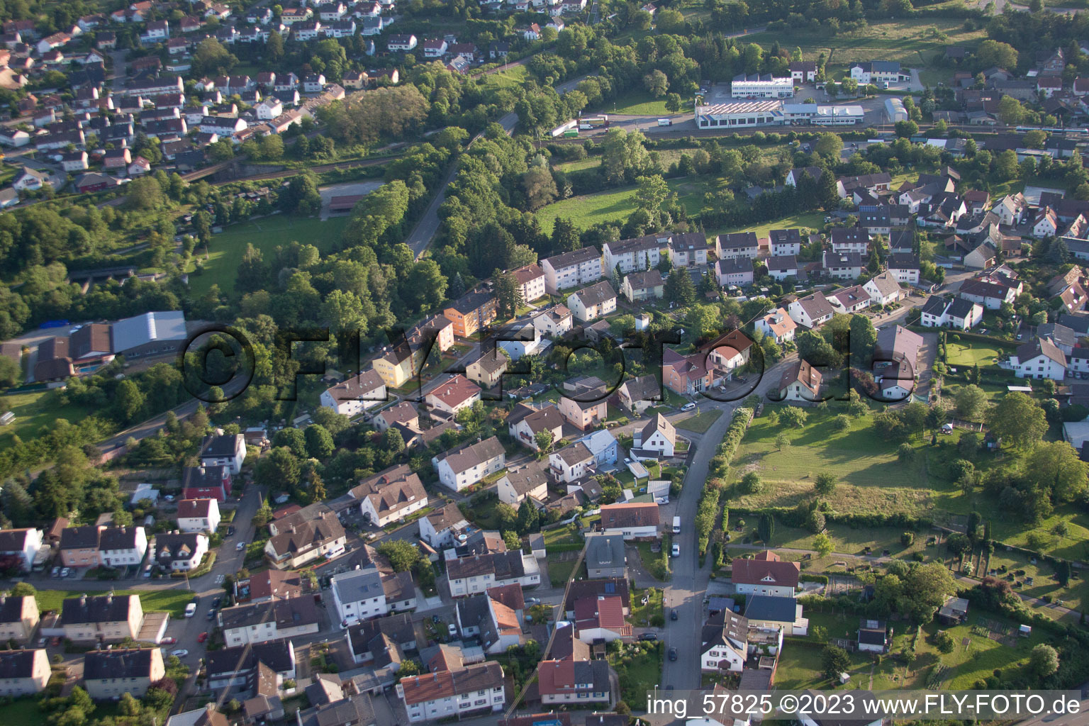 Quartier Diedelsheim in Bretten dans le département Bade-Wurtemberg, Allemagne vue d'en haut