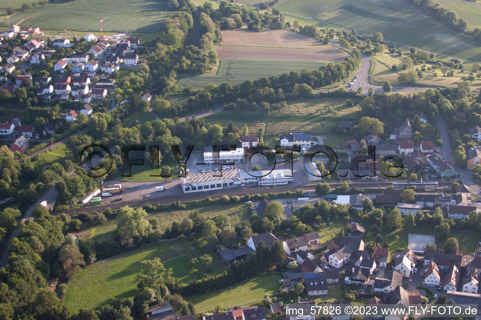 Vue aérienne de TBZ à le quartier Diedelsheim in Bretten dans le département Bade-Wurtemberg, Allemagne