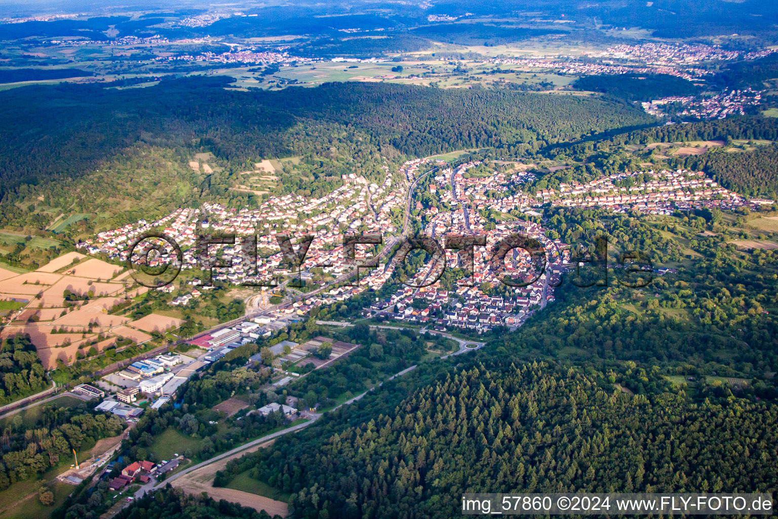 Vue oblique de Quartier Söllingen in Pfinztal dans le département Bade-Wurtemberg, Allemagne