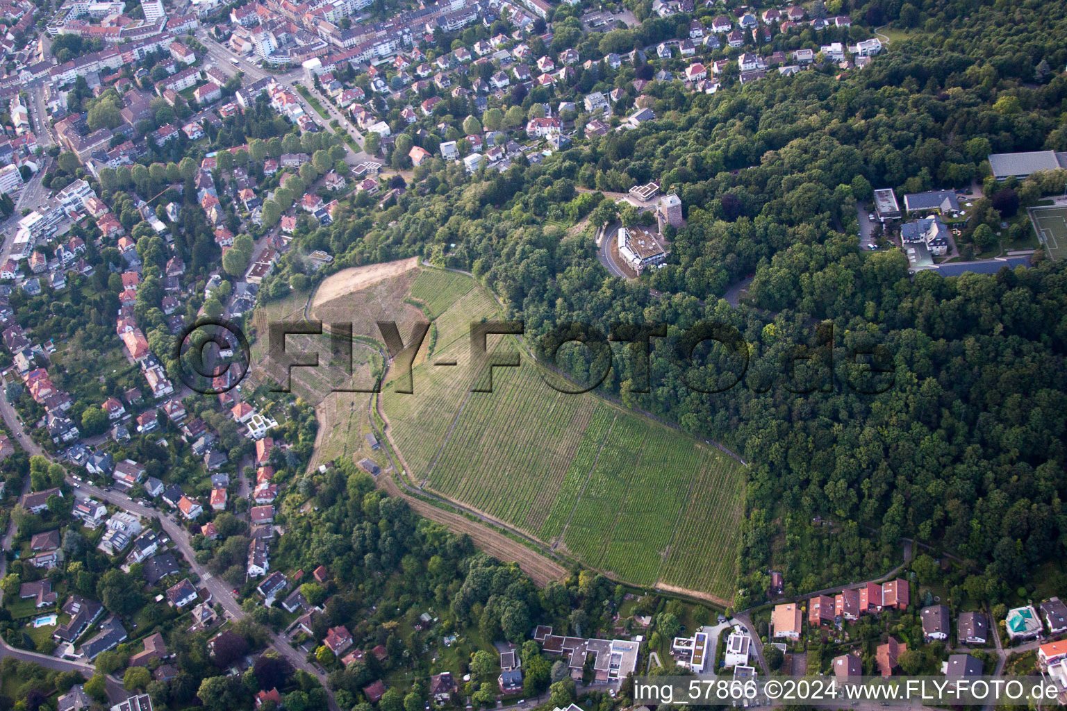 Vue aérienne de Quartier Durlach in Karlsruhe dans le département Bade-Wurtemberg, Allemagne