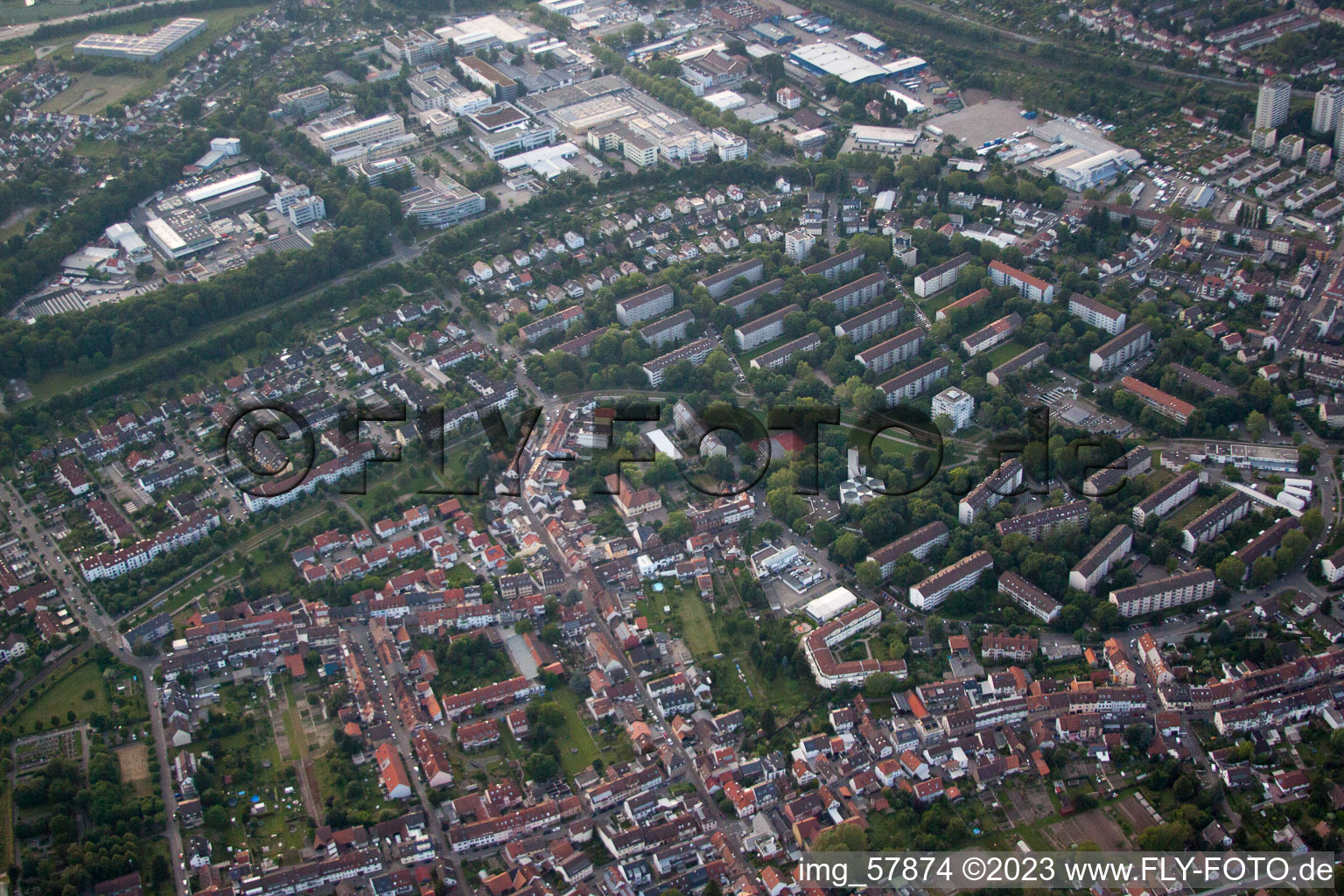 Quartier Durlach in Karlsruhe dans le département Bade-Wurtemberg, Allemagne d'en haut