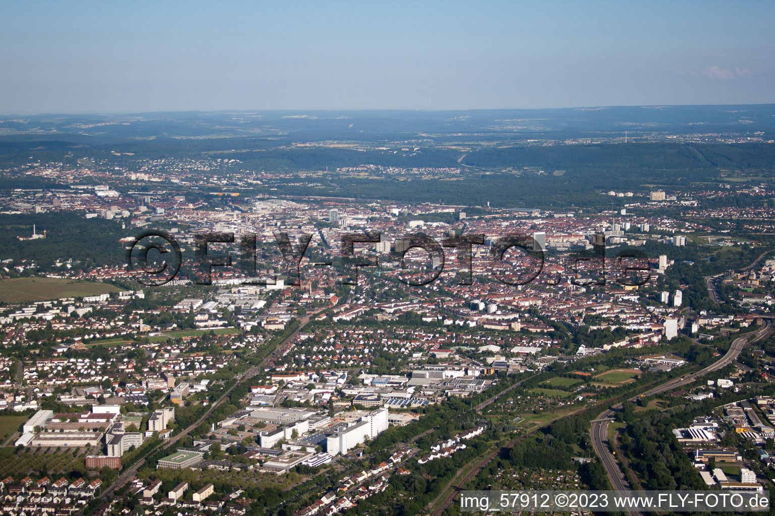 Enregistrement par drone de Quartier Knielingen in Karlsruhe dans le département Bade-Wurtemberg, Allemagne