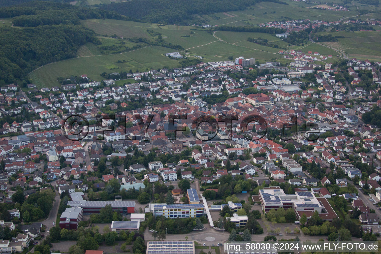 Bad Bergzabern dans le département Rhénanie-Palatinat, Allemagne vu d'un drone