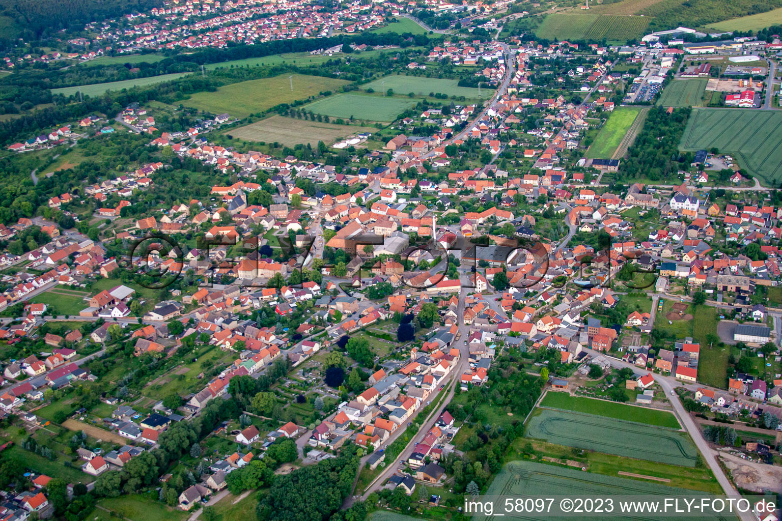 Vue oblique de Quartier Rieder in Ballenstedt dans le département Saxe-Anhalt, Allemagne