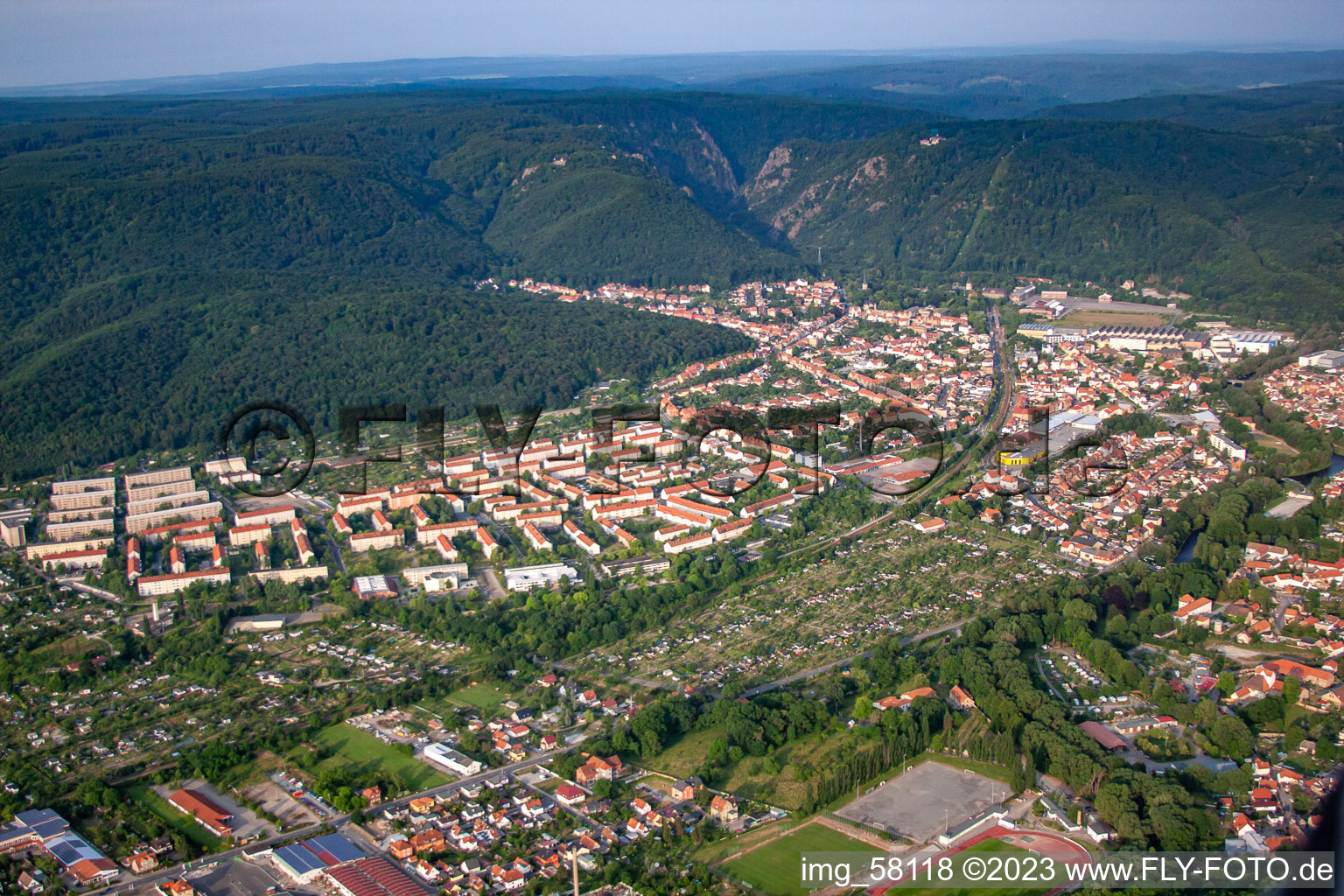 Photographie aérienne de Thale dans le département Saxe-Anhalt, Allemagne