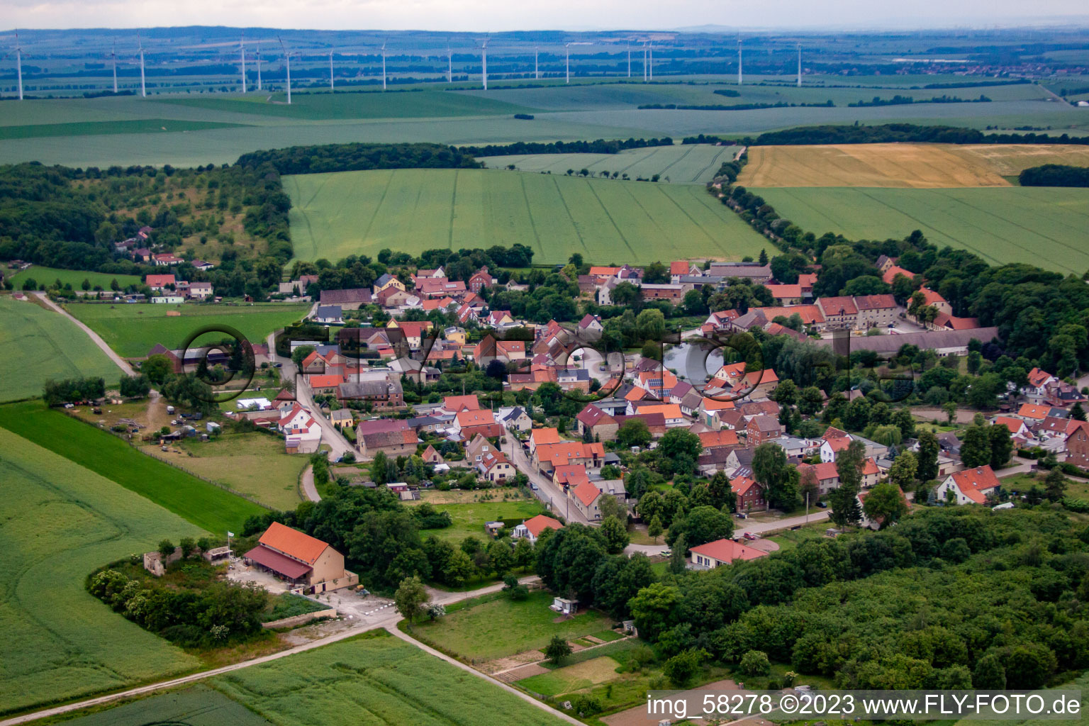 Vue aérienne de Quartier Heteborn in Selke-Aue dans le département Saxe-Anhalt, Allemagne