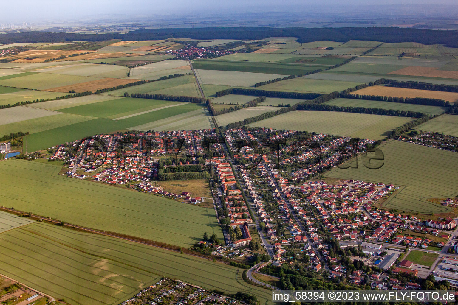 Vue aérienne de Cité-jardin à Halberstadt dans le département Saxe-Anhalt, Allemagne