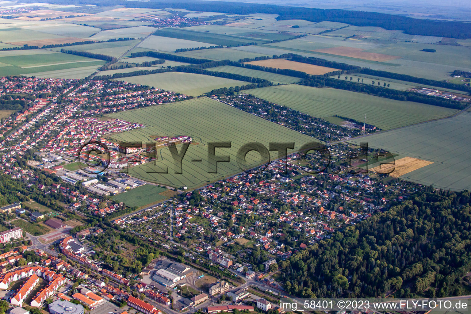 Vue aérienne de Halberstadt dans le département Saxe-Anhalt, Allemagne