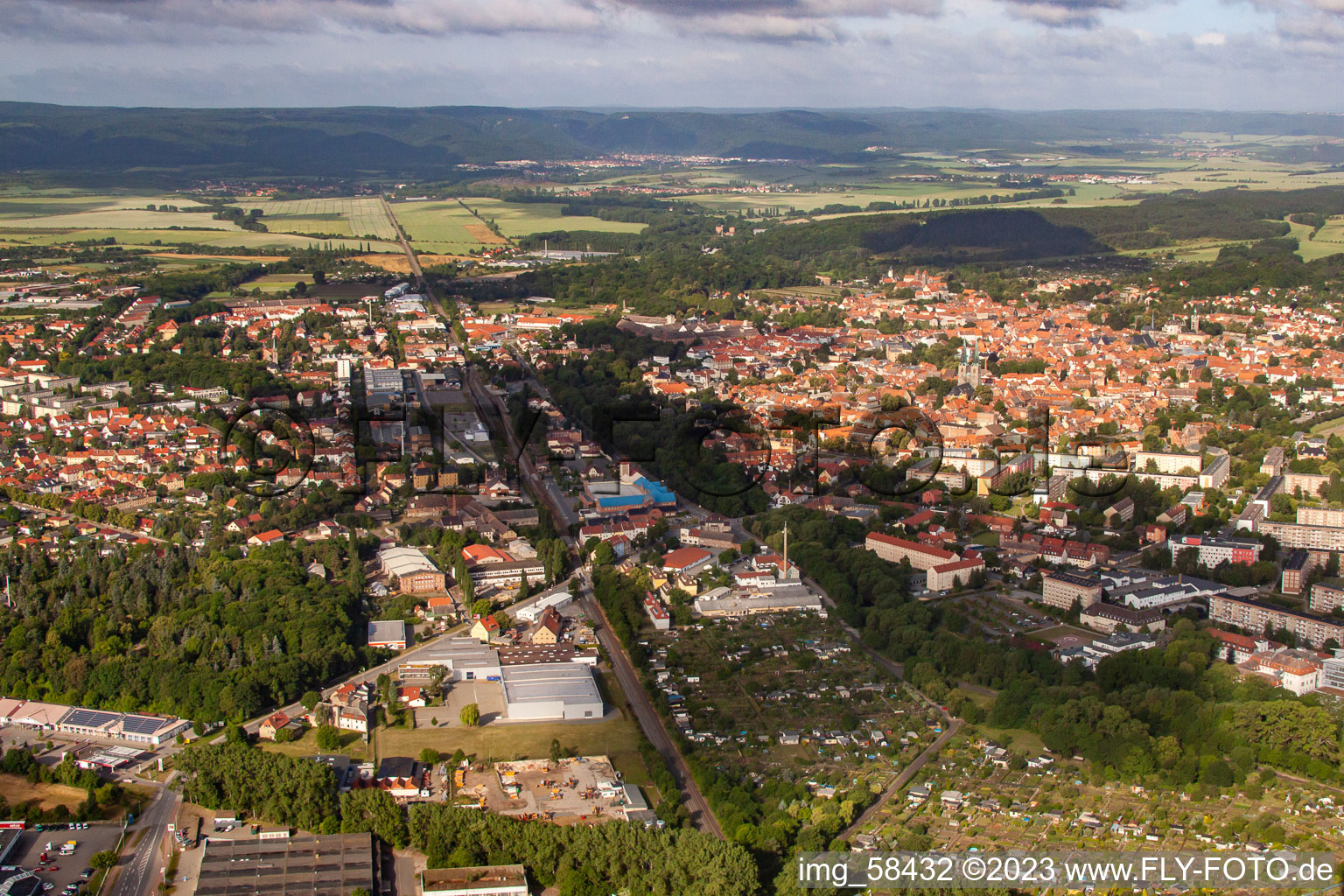 Photographie aérienne de Quedlinburg dans le département Saxe-Anhalt, Allemagne