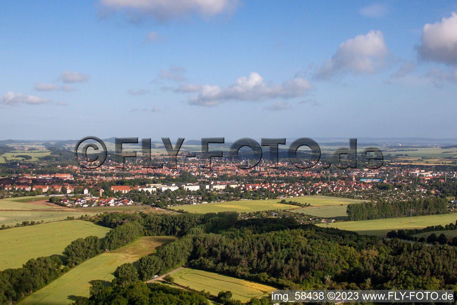 Photographie aérienne de Du sud-est à Quedlinburg dans le département Saxe-Anhalt, Allemagne
