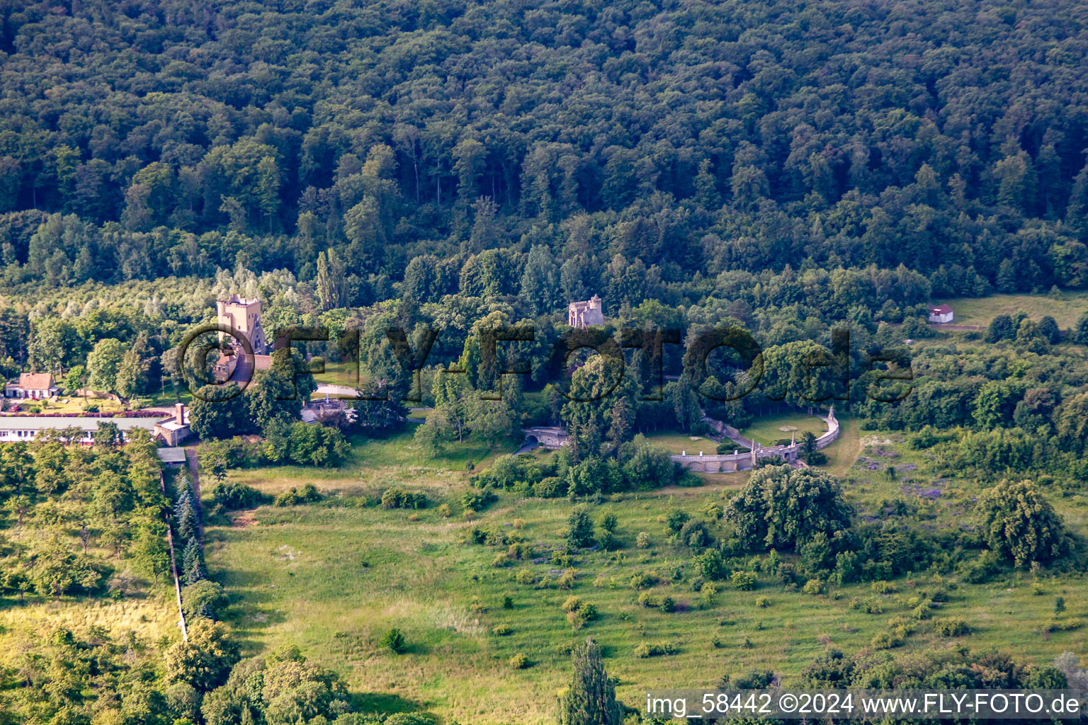 Vue aérienne de Parc Roseburg à le quartier Rieder in Ballenstedt dans le département Saxe-Anhalt, Allemagne