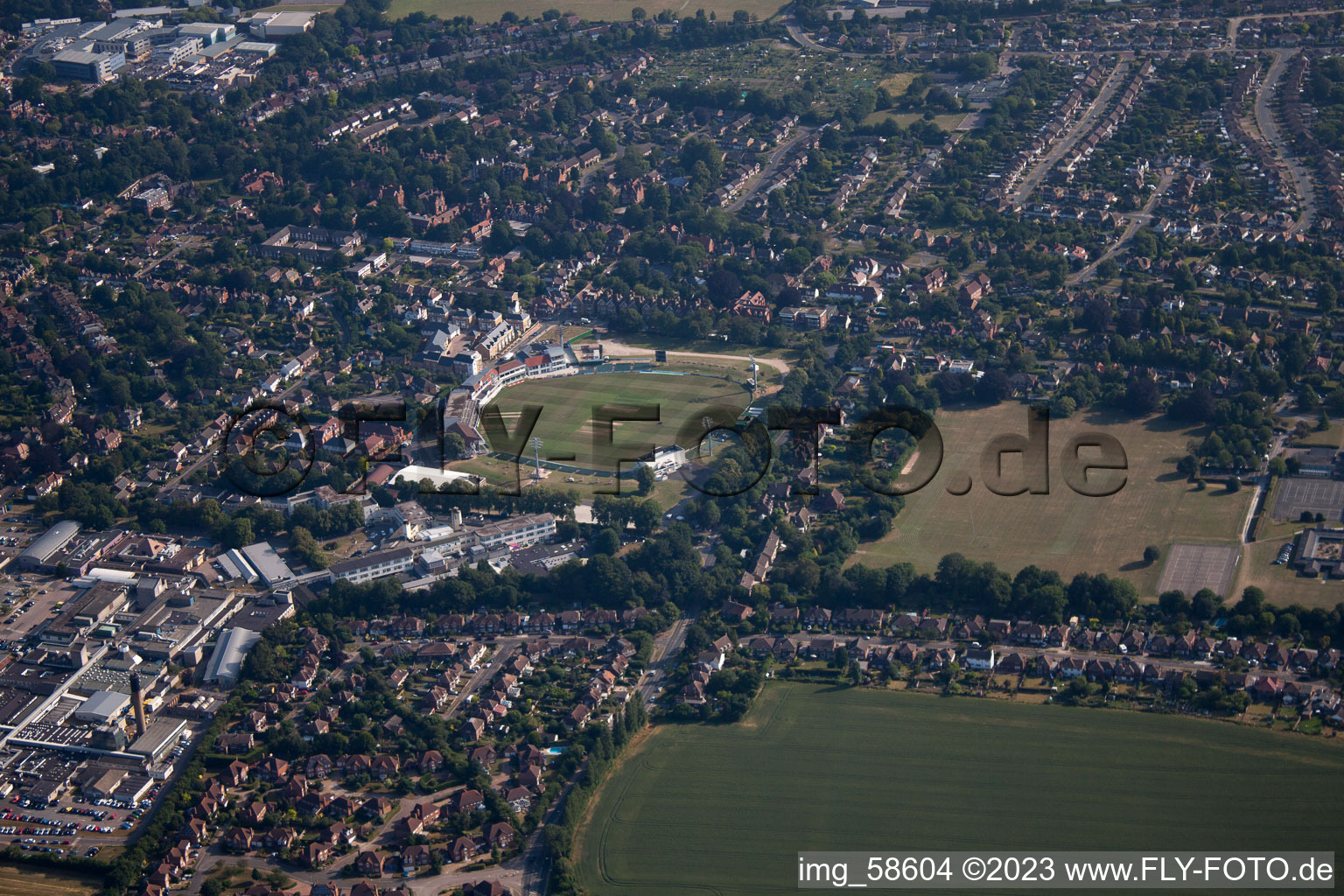 Vue aérienne de Cantorbéry à Lower Hardres dans le département Angleterre, Grande Bretagne
