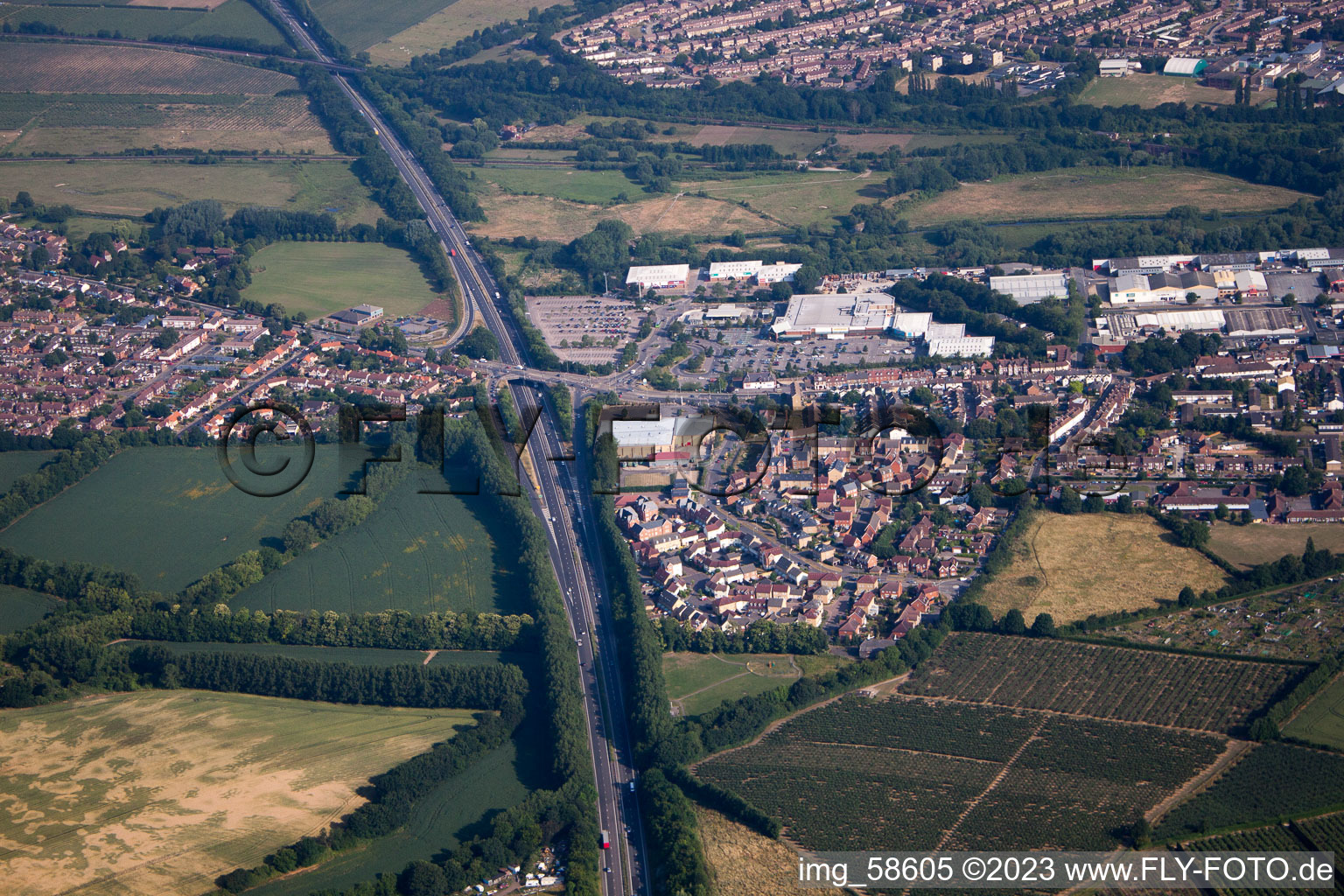 Vue aérienne de Lower Hardres dans le département Angleterre, Grande Bretagne