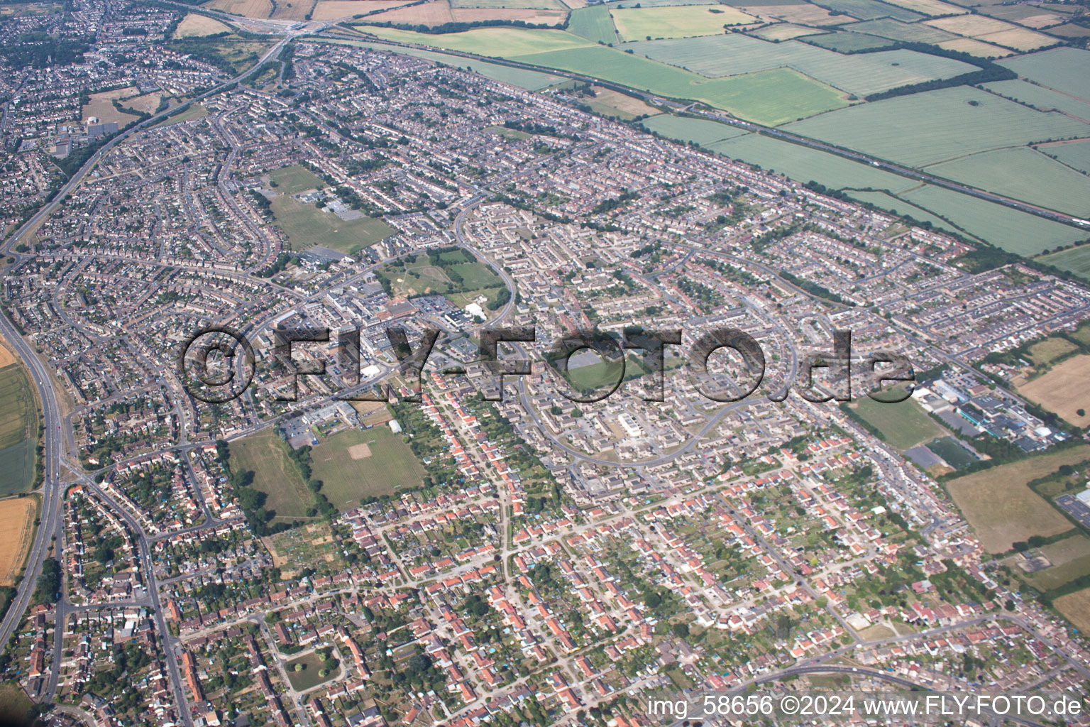 Vue aérienne de Fobbing dans le département Angleterre, Grande Bretagne