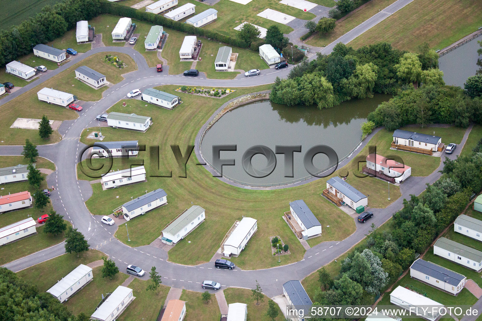 Vue aérienne de Caravanes et tentes - camping et emplacement pour tentes Top View Caravan Par à Ulrome dans le département Angleterre, Grande Bretagne
