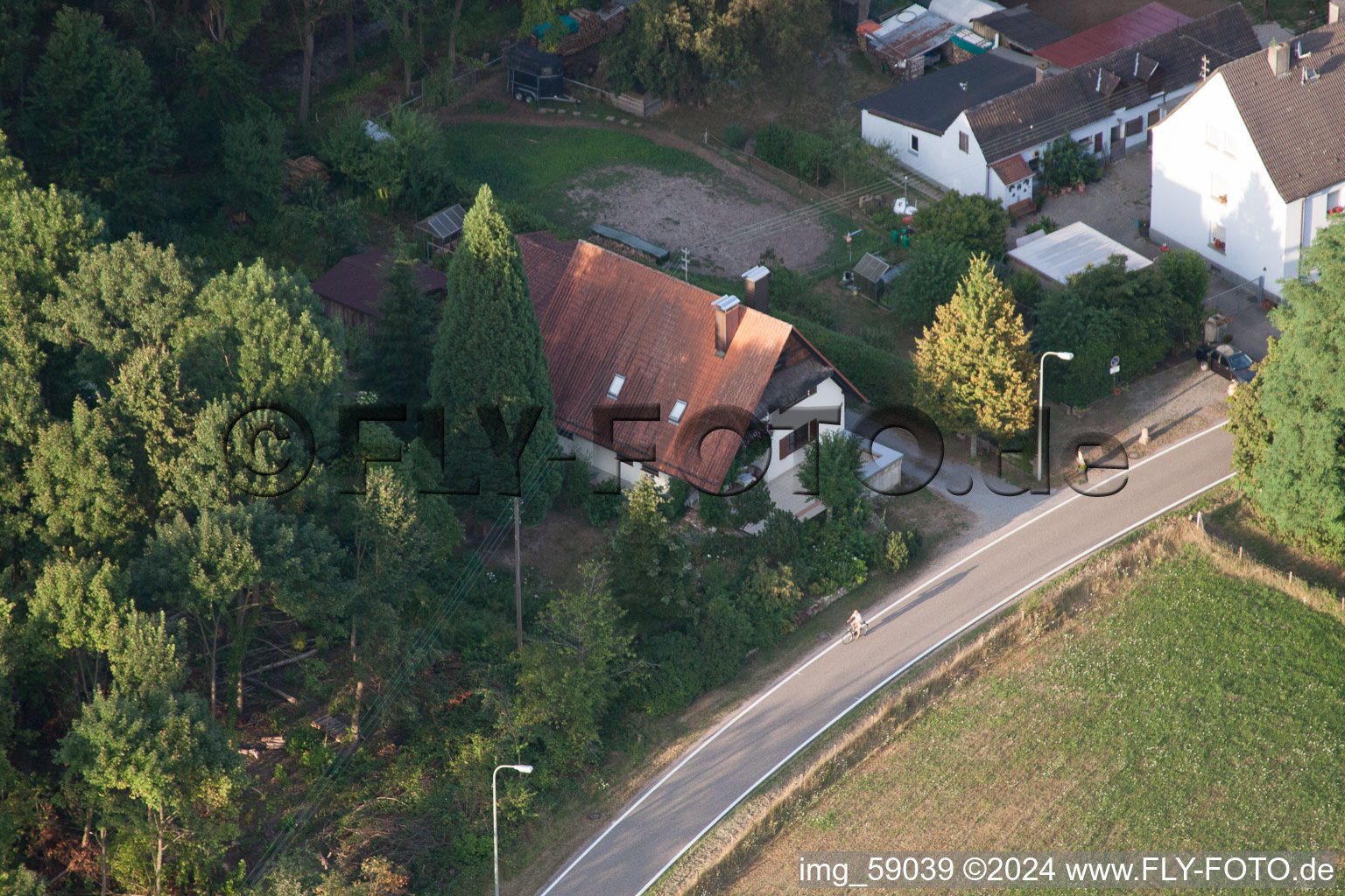 Bienwaldmühle dans le département Rhénanie-Palatinat, Allemagne vu d'un drone