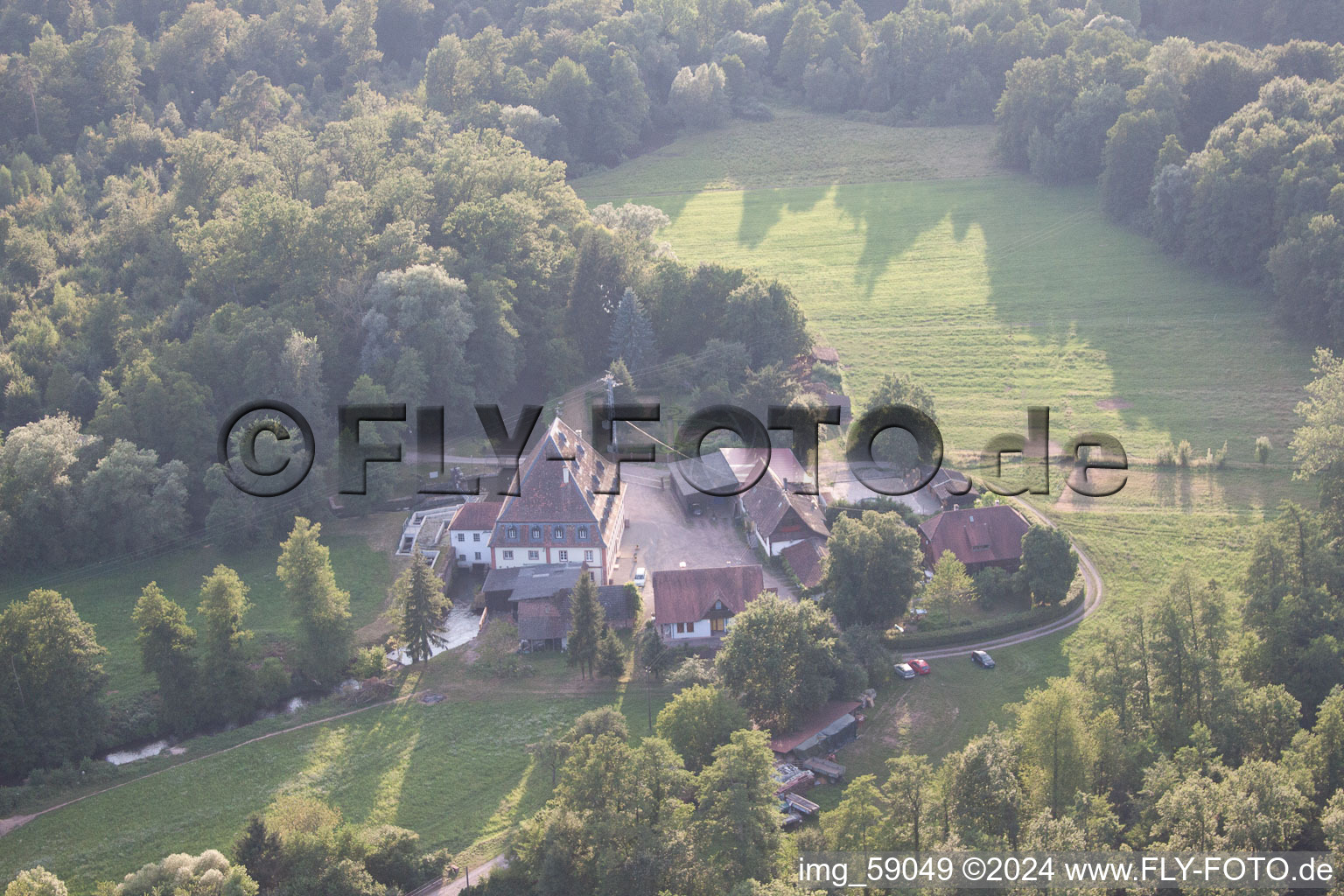 Bienwaldmühle dans le département Rhénanie-Palatinat, Allemagne vue d'en haut