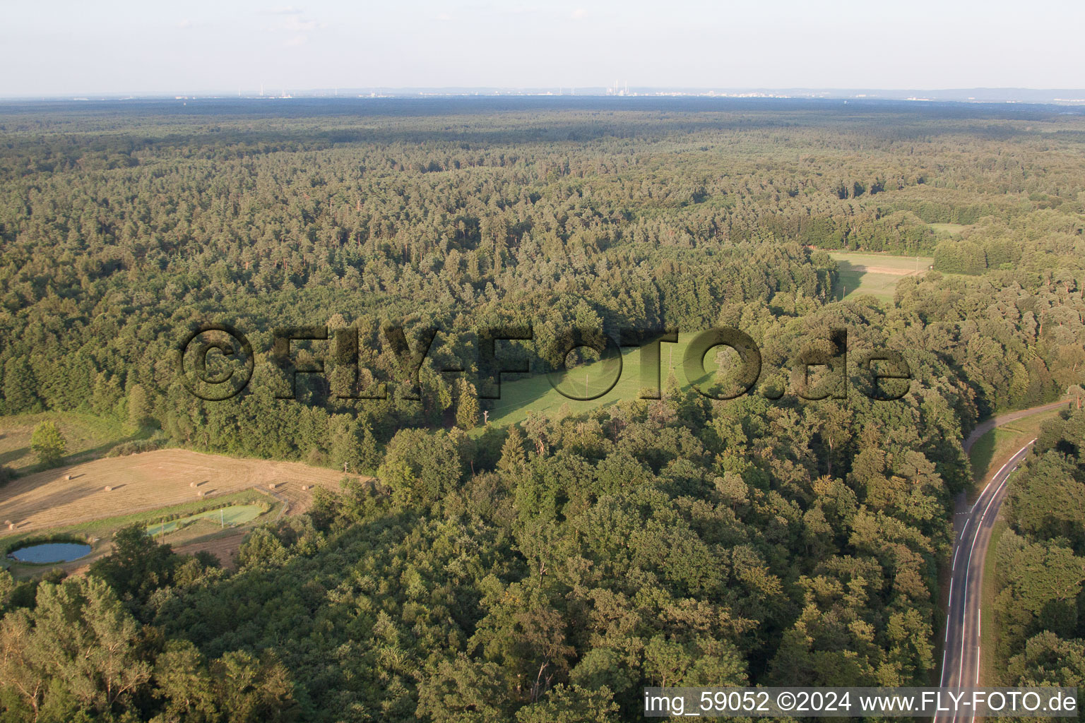 Vue d'oiseau de Bienwaldmühle dans le département Rhénanie-Palatinat, Allemagne