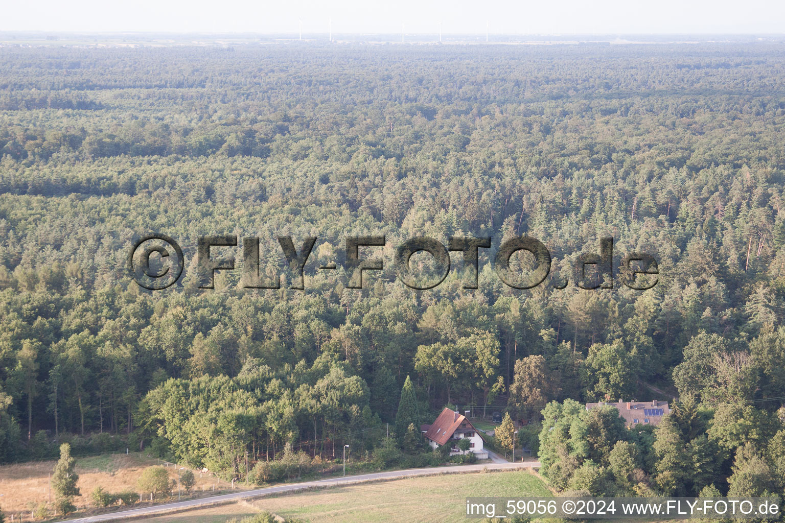 Bienwaldmühle dans le département Rhénanie-Palatinat, Allemagne du point de vue du drone