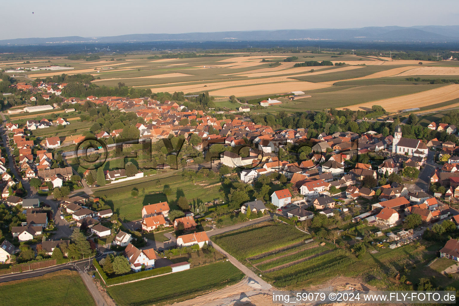 Niederlauterbach dans le département Bas Rhin, France d'en haut