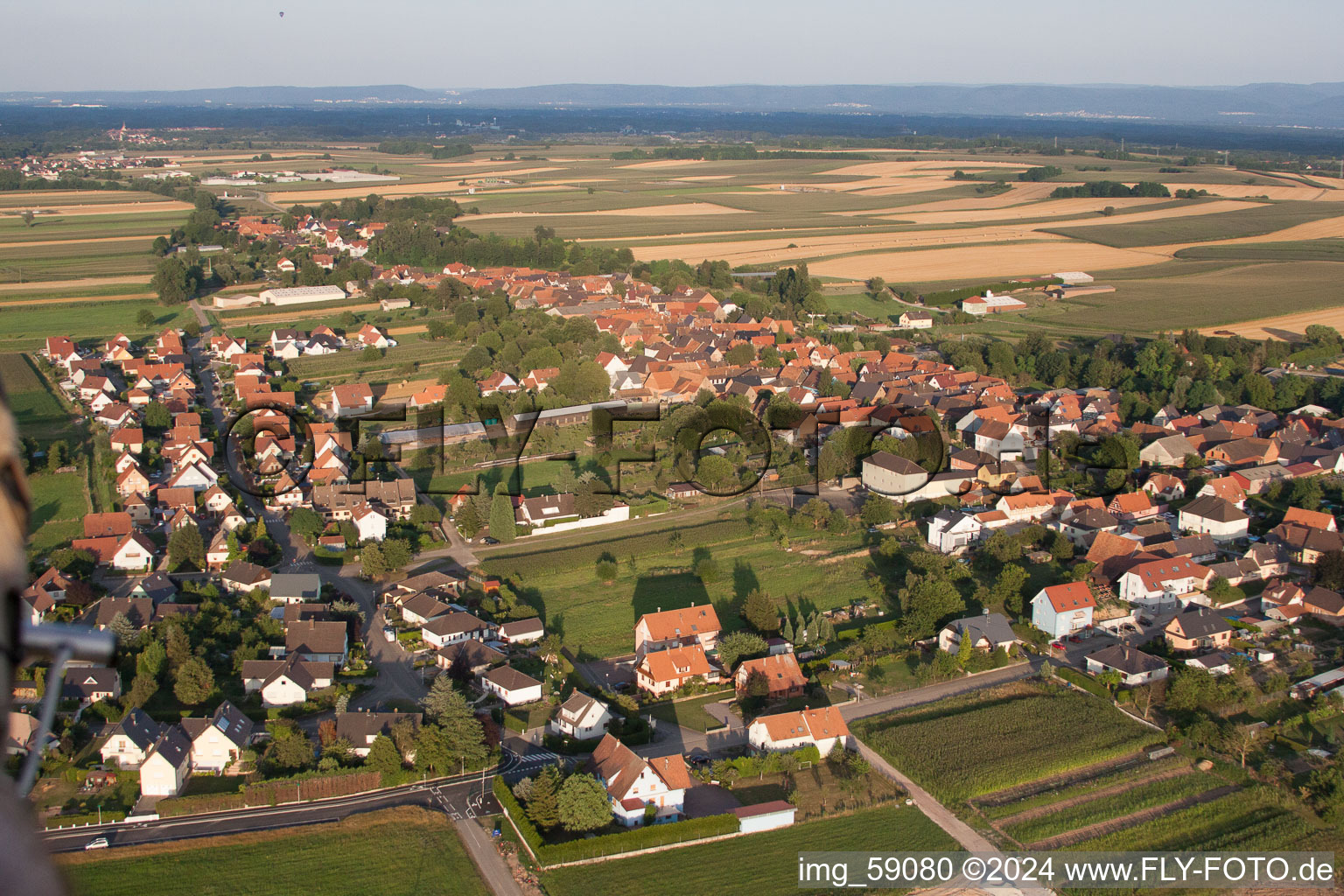 Niederlauterbach dans le département Bas Rhin, France hors des airs