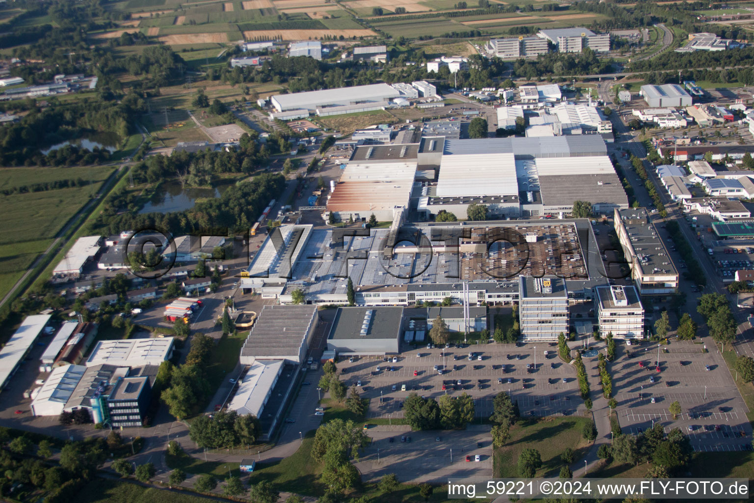 Vue aérienne de Zone industrielle à Bühl dans le département Bade-Wurtemberg, Allemagne