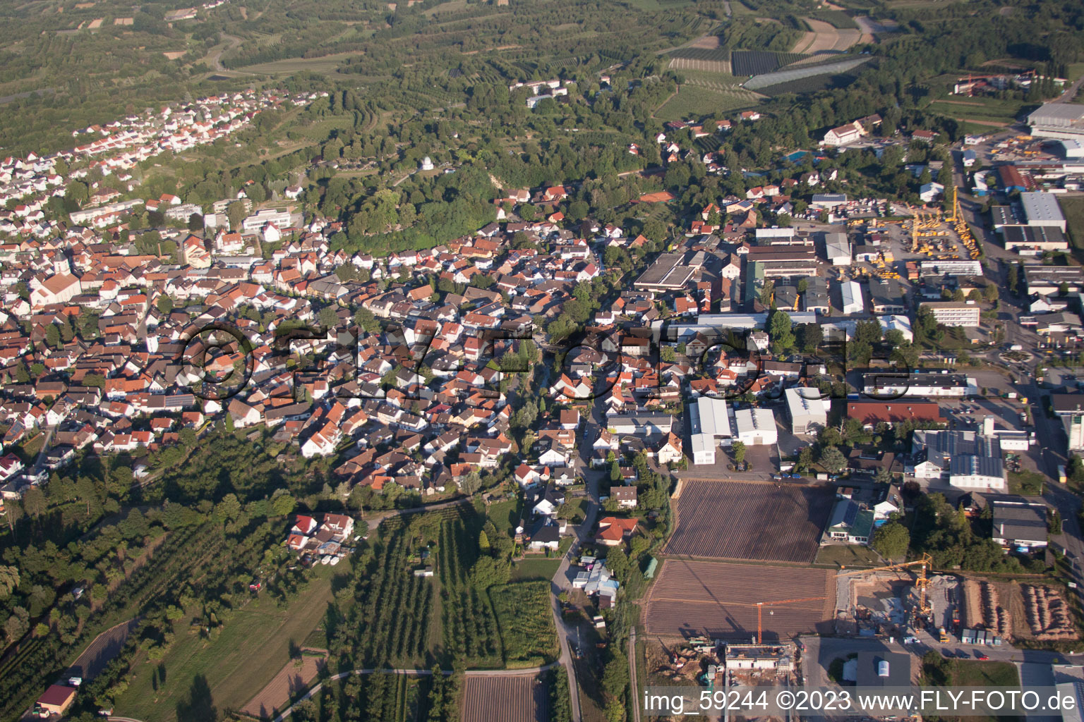Vue aérienne de Schwarzwaldstr. à Renchen dans le département Bade-Wurtemberg, Allemagne