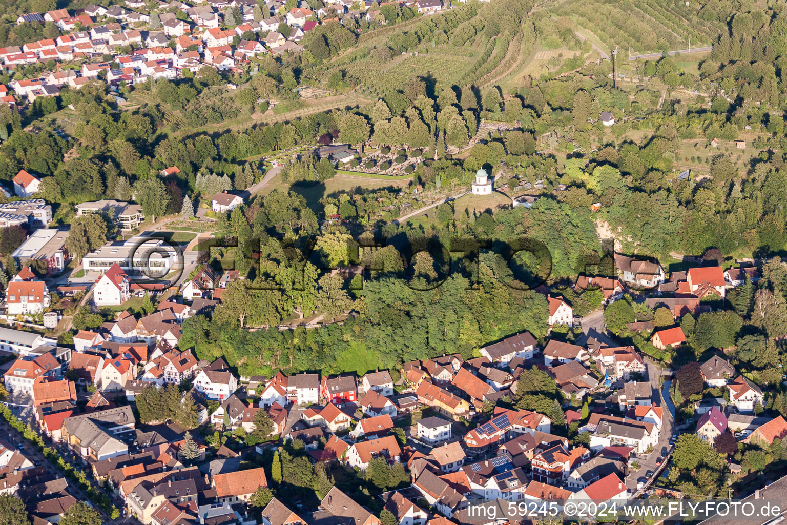 Vue aérienne de Parc municipal de Grimmelshausen Renchen à Renchen dans le département Bade-Wurtemberg, Allemagne