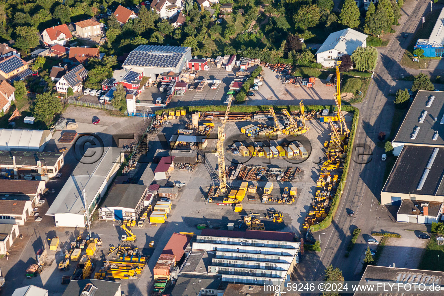 Vue aérienne de Location de machines de chantier KGS Keller Geräte & Service GmbH à Renchen dans le département Bade-Wurtemberg, Allemagne