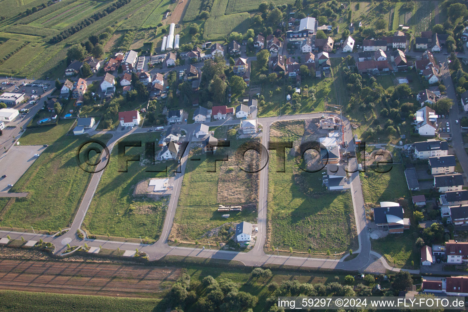 Vue aérienne de Nouvelle zone de développement sud à le quartier Urloffen in Appenweier dans le département Bade-Wurtemberg, Allemagne