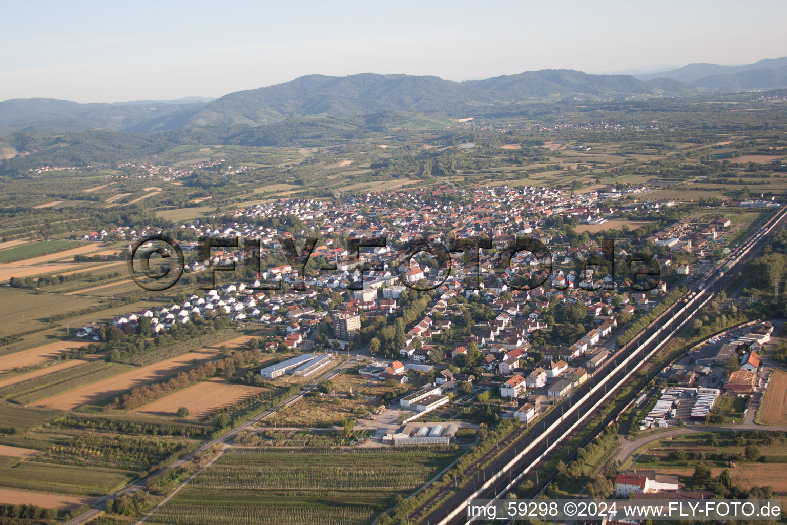 Photographie aérienne de Vue des rues et des maisons des quartiers résidentiels à le quartier Urloffen in Appenweier dans le département Bade-Wurtemberg, Allemagne