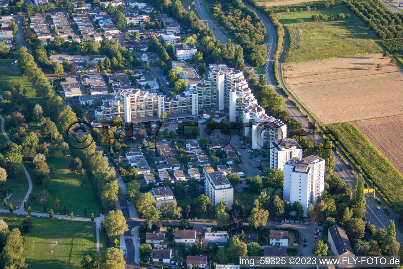 Vue aérienne de Quartier Uffhofen in Offenburg dans le département Bade-Wurtemberg, Allemagne