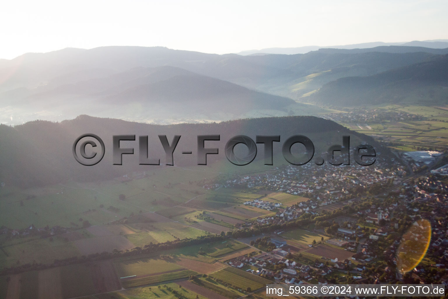 Biberach dans le département Bade-Wurtemberg, Allemagne vue d'en haut