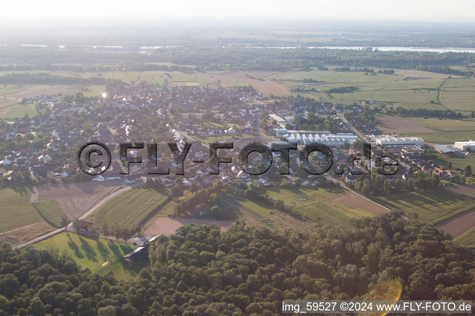 Quartier Rheinbischofsheim in Rheinau dans le département Bade-Wurtemberg, Allemagne vue d'en haut