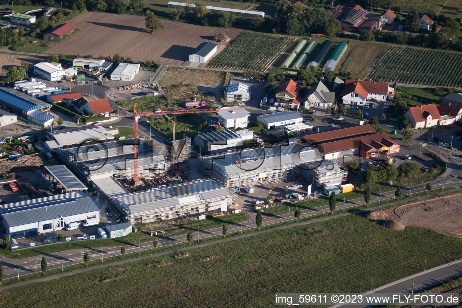 Photographie aérienne de Rülzheim dans le département Rhénanie-Palatinat, Allemagne