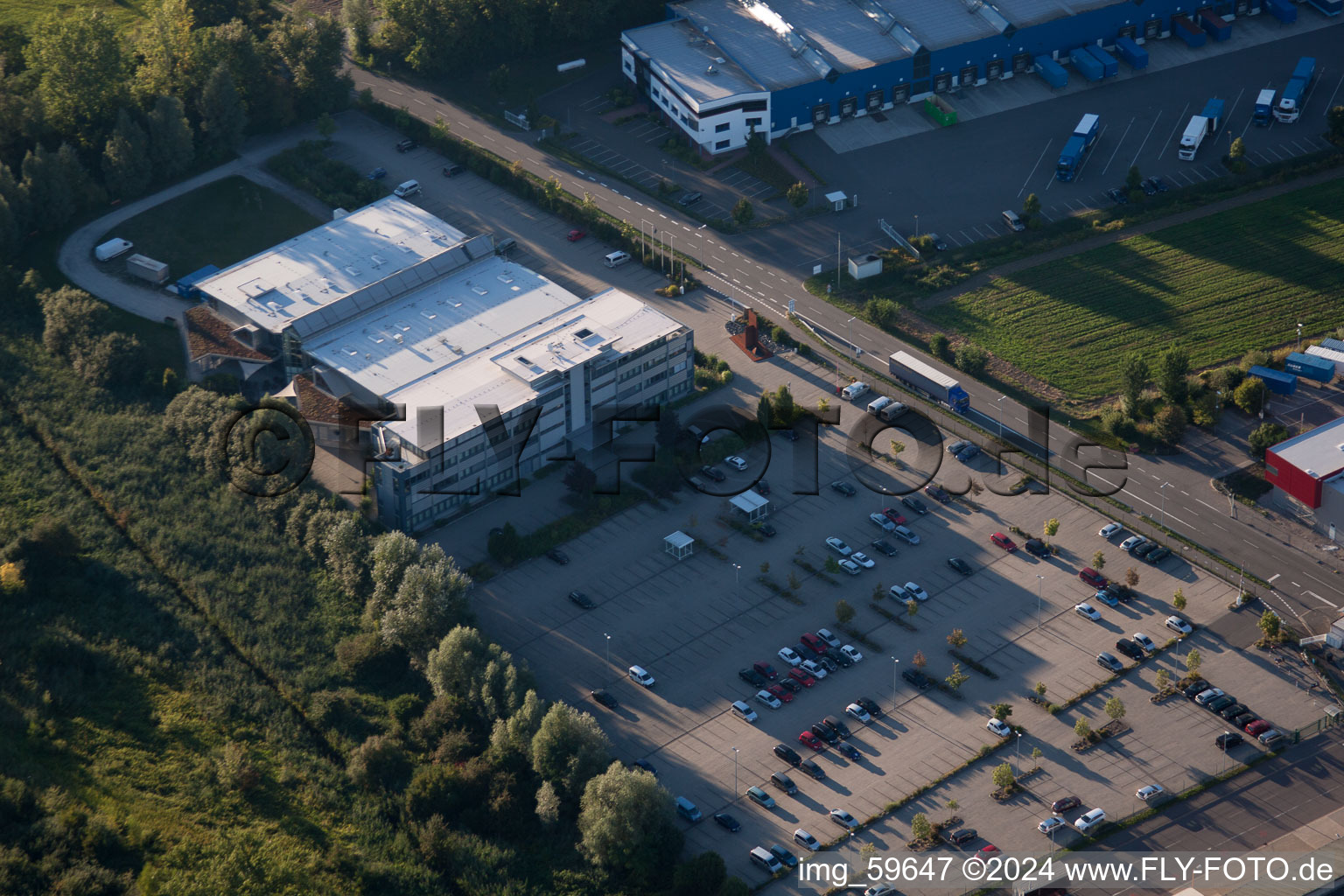 Vue oblique de Germersheim dans le département Rhénanie-Palatinat, Allemagne