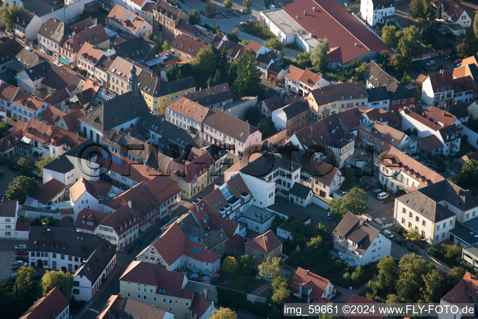 Vue oblique de Germersheim dans le département Rhénanie-Palatinat, Allemagne