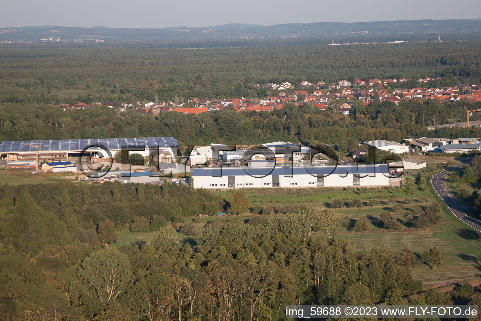 Vue aérienne de IGB du sud à Philippsburg dans le département Bade-Wurtemberg, Allemagne