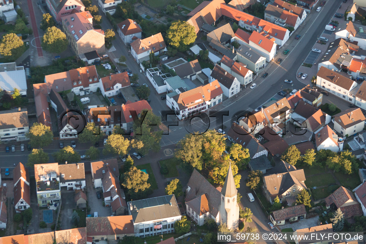 Photographie aérienne de Au lion à le quartier Eggenstein in Eggenstein-Leopoldshafen dans le département Bade-Wurtemberg, Allemagne