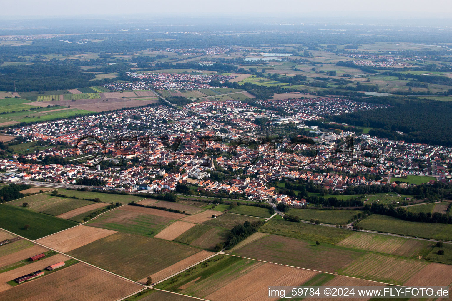 Rülzheim dans le département Rhénanie-Palatinat, Allemagne d'en haut