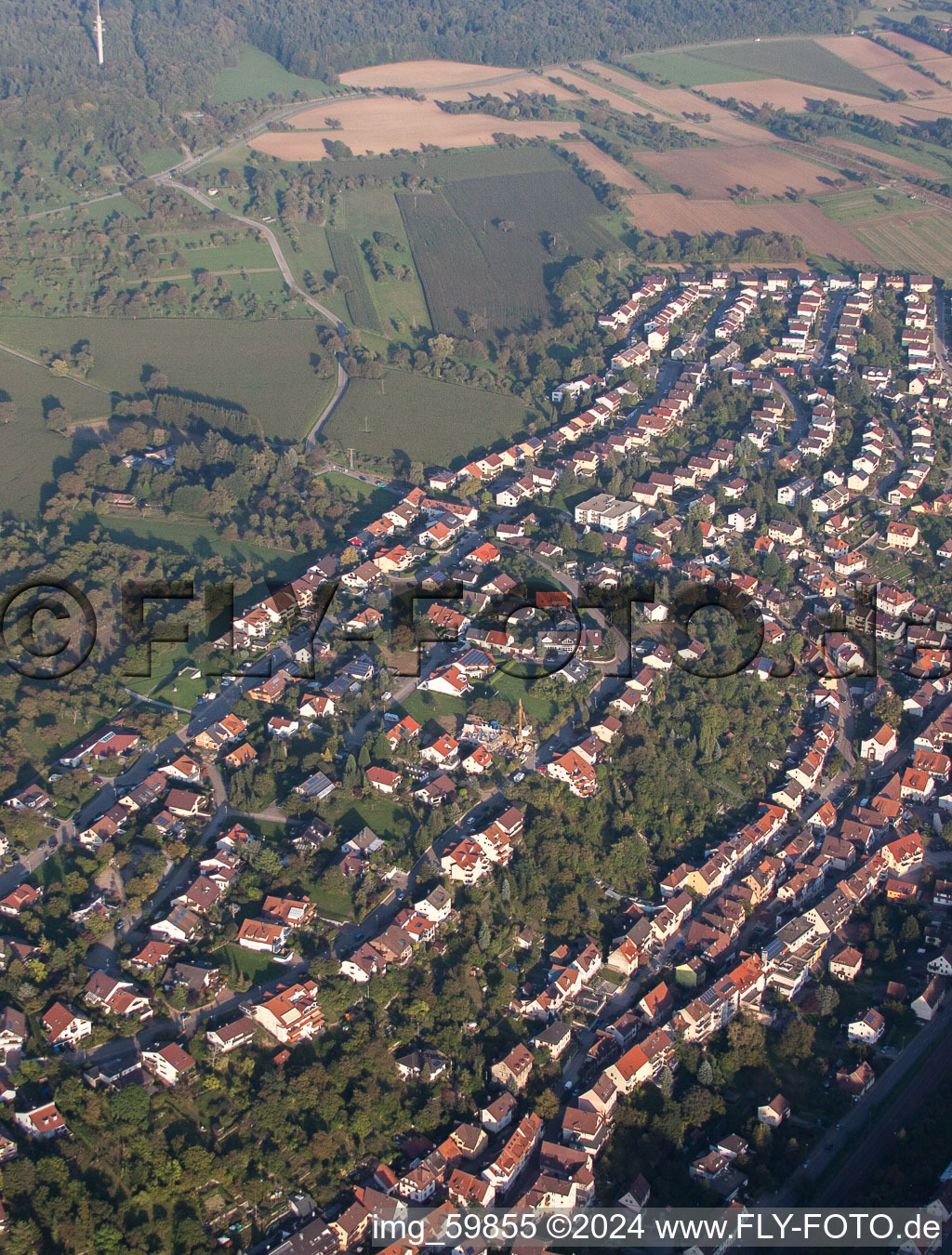 Image drone de Ispringen dans le département Bade-Wurtemberg, Allemagne